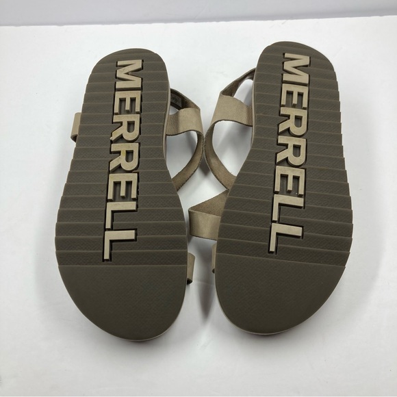 Merrell Leather Sandals  8 Taupe Velcro Juno BackStrap - Picture 15 of 16
